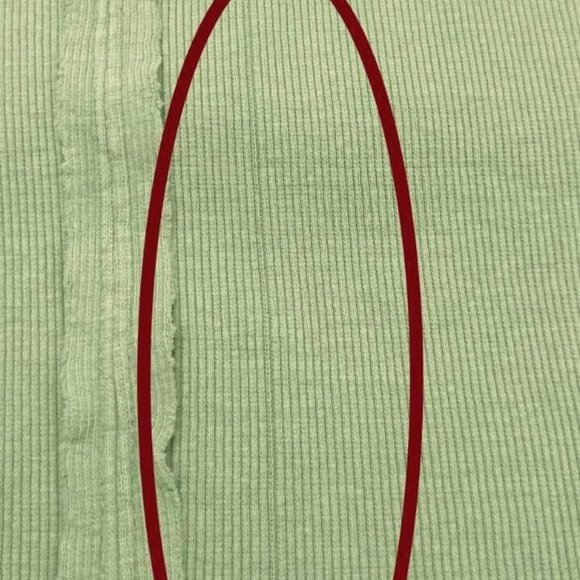 Free People We The Free Daisy Chain Cuff Blouse Top Ribbed Green S NWD - Picture 2 of 10